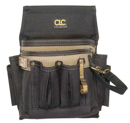 Clc Work Gear Bag/Tote, Tool Pouch, Black, Polyester, 10 Pockets 1505