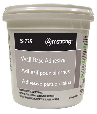 ARMSTRONG Wall Base Adhesive, Wall Base Adhesive Series, Off-White, 1 gal, Pail, 4 PK FP00725408