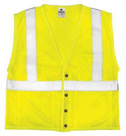 KISHIGO 2XL Class 2 Flame Resistant High Visibility Vest, Lime AZFM300-2X