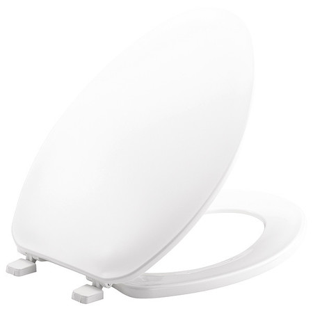Bemis Toilet Seat, With Cover, Plastic, Elongated, White GR170 000