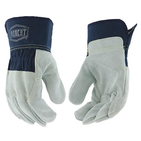 PIP Lthr Palm Gloves, Cowhide, Blu/Gray, M, PK12 IC65/M