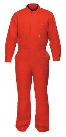 CHICAGO PROTECTIVE APPAREL Flame Resistant Coverall, Orange, Cotton Blend, 2XL 605-IND-O-2XL