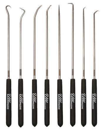 Ullman Pick and Hook Set with Steel Shaft and Plastic Grips (8-Pack) CHP8-L