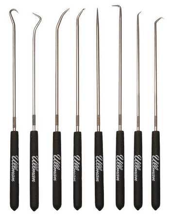 ULLMAN Pick and Hook Set with Steel Shaft and Plastic Grips (8-Pack) CHP8-L