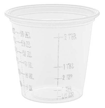 Zoro Select Disposable Cold Cup 1-1/4 oz. Clear, Plastic, Pk2500 125PCG