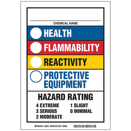 Brady Chemical Label Hazard Materail ID Guide 60051