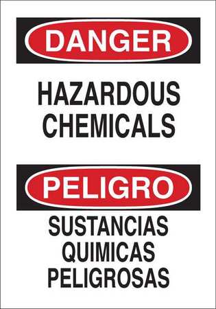 BRADY Safety Sign, 14 in H, 10 in W, Rectangle, English, Spanish, 38574 38574