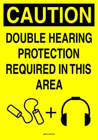 BRADY Ear Protection Sign, 105734 105734