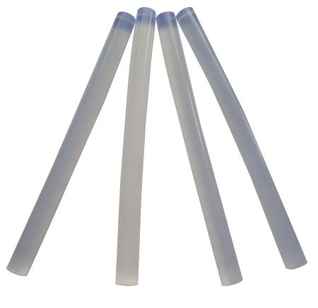 WESTWARD Hot Melt Adhesive, Clear, 9/32 in Dia, 4 in L, 30 to 60 sec Begins to Harden, 24 PK 23X751