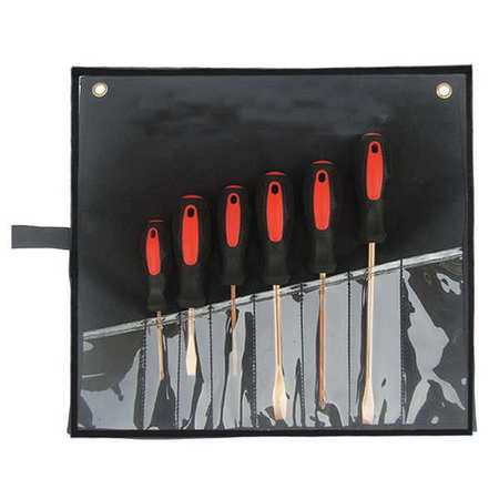 WESTWARD Nonspark Screwdriver Set, Slotted/Phllps, 6 pcs 23X839