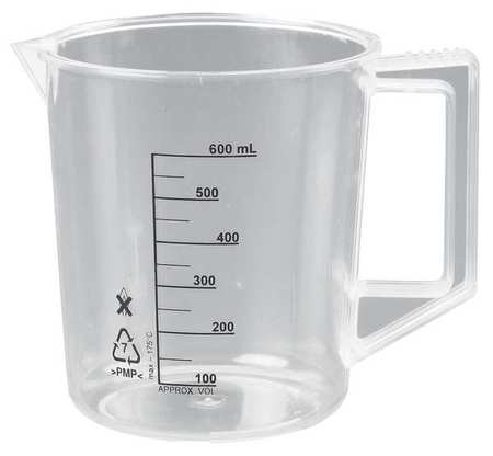 LAB SAFETY SUPPLY Beaker with Handle, 500mL, Poly, PK6 23X907