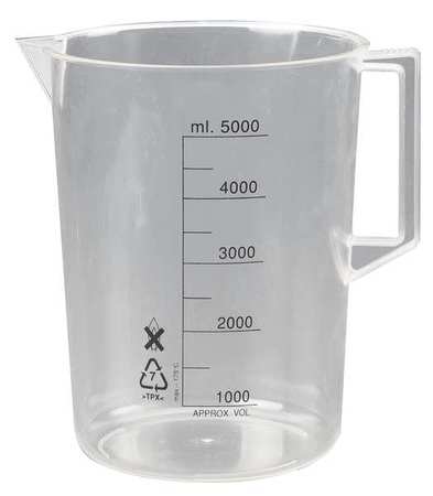LAB SAFETY SUPPLY Beaker with Handle, 1000mL, Poly, PK2 23X908