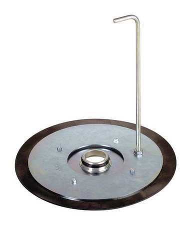COX Follower Plate, For Container Size 5 gal, Metal, Dia 2 in, Includes Pull Rod 7F1016