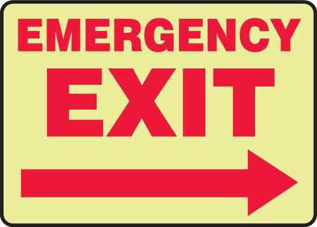 Accuform Exit Sign, Emergency Exit, 10"X14 MLEX570GF