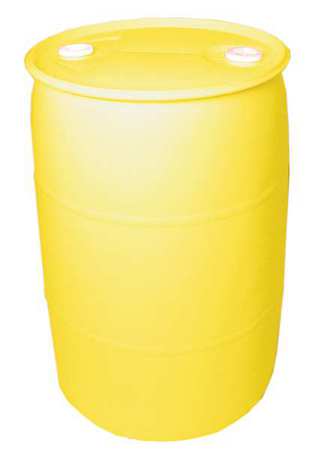 ZORO SELECT Closed Head Transport Drum, Polyethylene, 55 gal, Unlined, Yellow THO55Y