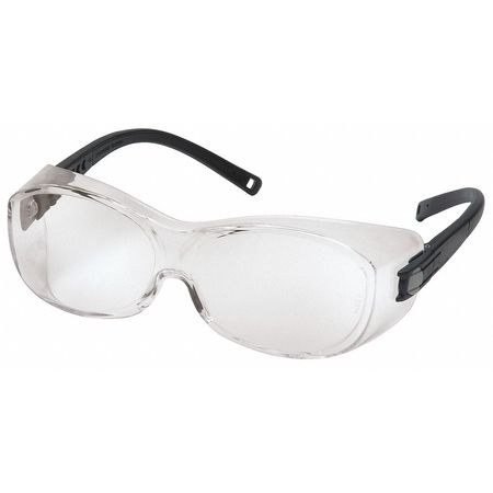 PYRAMEX OTG (Over-the-Glass) Safety Glasses, OTS Series, Anti-Fog/Scratch/Static, Black Arm, Clear Lens S3510STJ