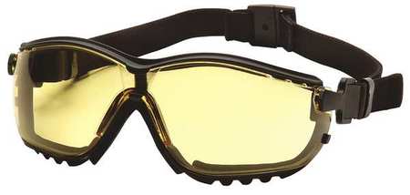 PYRAMEX Safety Goggles, Amber Anti-Fog, Anti-Static, Scratch-Resistant Lens, V2G Series GB1830ST