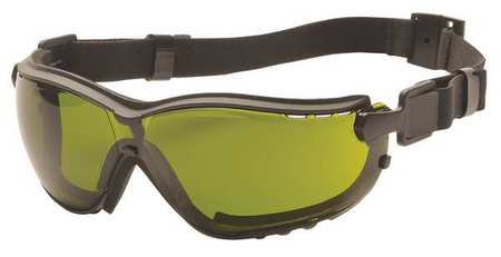 PYRAMEX Safety Goggles, Green Anti-Fog, Anti-Static, Scratch-Resistant Lens, V2G Series GB1860SFT