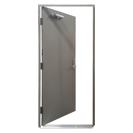 SECURALL Steel Door with Frame, RHR, 84 in H, 36 in W, 1 3/4 in Thick, 18 Gauge Steel HDQP3684LH