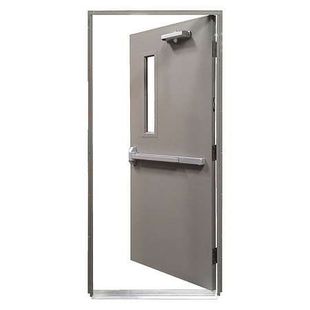 Securall Steel Door with Frame, LHR, 84 in H, 36 in W, 1 3/4 in Thick, 18 Gauge Steel HDQR3684RH