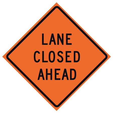 EASTERN METAL SIGNS AND SAFETY Lane Closed Traffic Sign, 48 in H, 48 in W, Vinyl, Diamond, English, 669-C/48-DGFO-LC 669-C/48-DGFO-LC