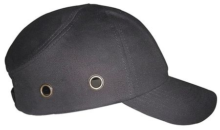 CONDOR Vented Bump Cap, Baseball Cap Style, Long Brim, Fits Hat Size 6 3/4 to 7 3/8, Black 23Z355