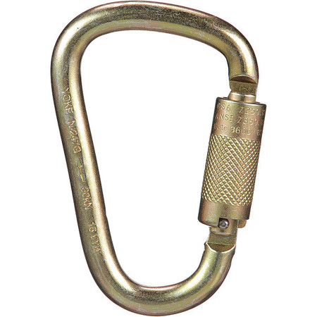 MSA SAFETY Carabiner, Auto-Lock, 4 9/10 in Length, Steel, Bare Aluminum 10089207