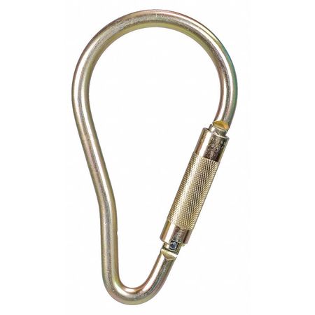MSA SAFETY Carabiner, Double-Action Twist Lock, 9 1/2 in Length, Steel, Silver 10089209