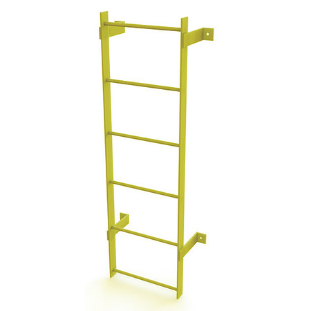 TRI-ARC 5 ft. Ladder, Steel, Standard Fixed, 6-Rung, Steel, 6 Steps, Top Exit, Safety Yellow Finish WLFS0106-Y