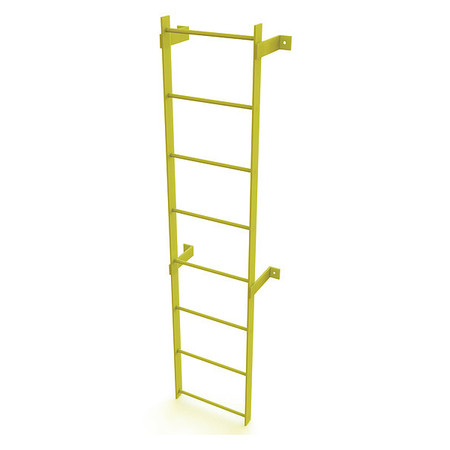 TRI-ARC 7 ft. Ladder, Steel, Standard Fixed, 8-Rung, Steel, 8 Steps, Safety Yellow Finish WLFS0108-Y