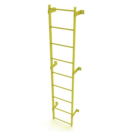 Tri-Arc 8 ft. Ladder, Steel, Standard Fixed, 9-Rung, Steel, 9 Steps, Safety Yellow Finish WLFS0109-Y