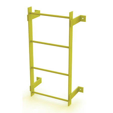 Tri-Arc 3 ft. Ladder, Steel, Standard Fixed, 4-Rung, Steel, 4 Steps, Safety Yellow Finish WLFS0104-Y