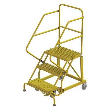 Tri-Arc Rolling Ladder, Steel, Safety Angle, 3-Step KDEC103242-Y