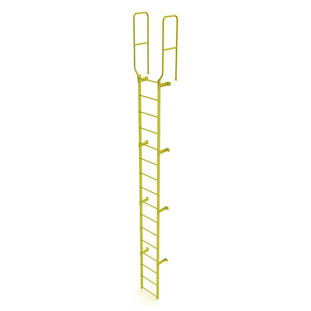 TRI-ARC 18 ft. 6" Ladder, Walk-Thru Fixed, Steel, 16-Rung, Steel, 16 Steps, Safety Yellow Finish WLFS0216-Y