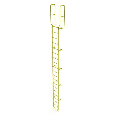 TRI-ARC 22 ft. 6" Ladder, Walk-Thru Fixed, Steel, 20-Rung, Steel, 20 Steps, Safety Yellow Finish WLFS0220-Y