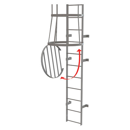 Tri-Arc Ladder, Fixed, Steel, Cage Door OPFS04