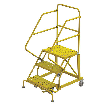 TRI-ARC Rolling Ladder, Steel, Safety Angle, 3-Step KDEC103246-Y