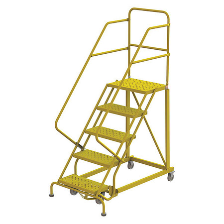 TRI-ARC Rolling Ladder, Steel, Safety Angle, 5-Step KDEC105246-Y