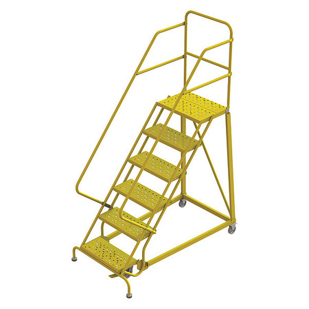 Tri-Arc Rolling Ladder, Steel, Safety Angle, 6-Step KDEC106246-Y