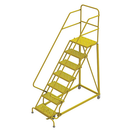 TRI-ARC Rolling Ladder, Steel, Safety Angle, 7-Step KDEC107246-Y