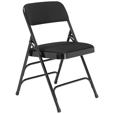 NATIONAL PUBLIC SEATING Triple Brace Fold Chair, Farbic, Blk, PK4 2310