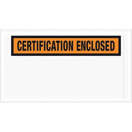 TAPE LOGIC Tape Logic® "Certification Enclosed" Envelopes, 5 1/2" x 10", Orange, 1000/Case PL439