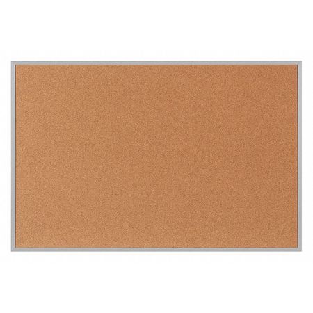 Partners Brand Cork Board with Aluminum Frame, 4' x 3', Brown, 1/Each BCA4836