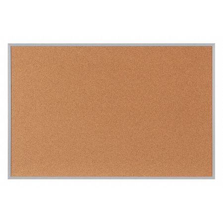 PARTNERS BRAND Cork Board with Aluminum Frame, 4' x 3', Brown, 1/Each BCA4836