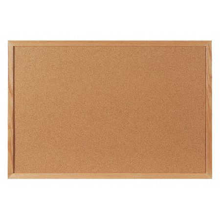 Partners Brand Cork Board with Oak Frame, 5' x 3', Brown, 1/Each BCW6036