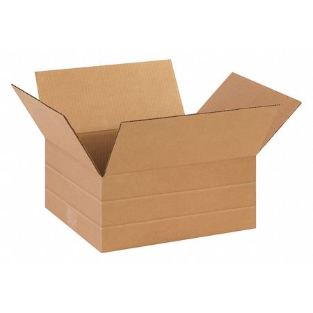 Partners Brand Multi-Depth Corrugated Boxes, 14" x 10" x 6", Kraft, 25/Bundle MD14106