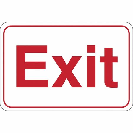 PARTNERS BRAND Exit, Facility Sign, 6x9", 6" Width, 1/8" Plastic SN201