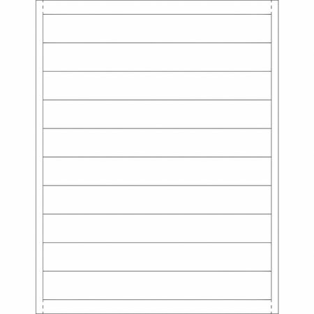 PARTNERS BRAND Plastic Label Holder Insert Cards, 1" x 8", White, 500/Case LH247