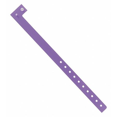 PARTNERS BRAND Plastic Wristbands, 3/4" x 10", Purple, 500/Case WR121PL