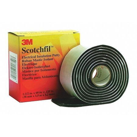 3M 3M Scotchfil™ Electrical Putty, 125 Mil, 1 1/2" x 5', Black, 4/Case T966SF4PK